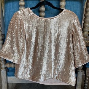 J Crew sequin gold top